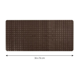 Tapis Fond de baignoire antidérapant Caoutchouc QUADRO 36x76cm Marron chocolat MSV