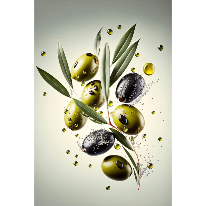 Tableau fruits et legumes olives fraiches  Toile imprimée