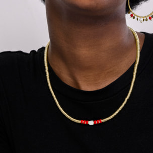 Collar de Coral acabado en oro amarillo de 18k