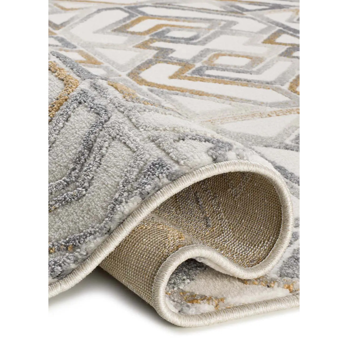 AMARA Alfombra étnica con relieve Plata, varias medidas disponibles.
