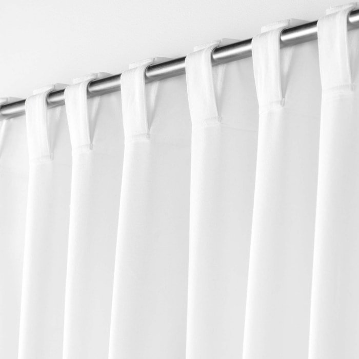 Rideau voilage surfilé passants cachés - Blanc