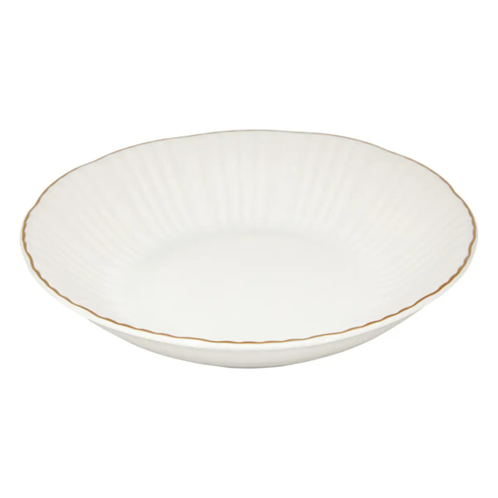 Lot de 6 assiettes creuse Daphné ronde D.20,5cm blanc