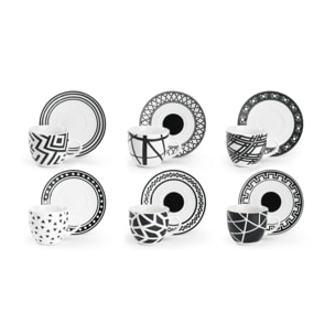 Set 6 Tasses à Café avec Soucoupes Excelsa – Emily, Porcelaine Multicolore