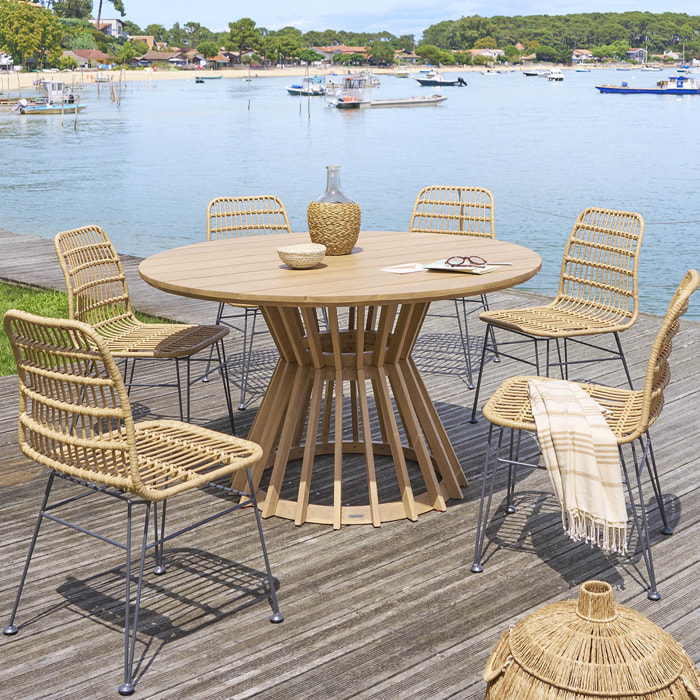 Lot de 2 chaises de jardin "Lambada" sésame & graphite en acier traité époxy