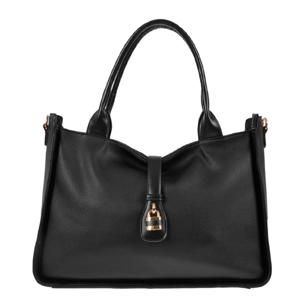 HARMONY Borsa donna con tracolla Romeo Gigli Milano con dttaglio lucchetto Harmony nero