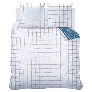 Parure de lit imprimée 100% coton, CHECKS