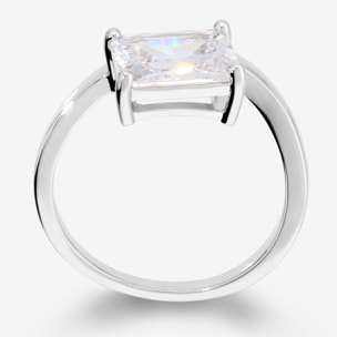 Anello Solitario con Cubic Zirconia a Baguette