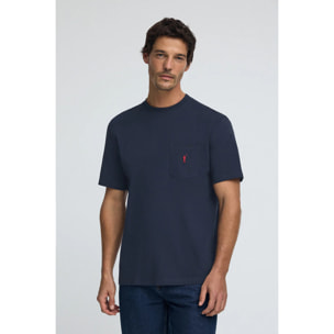 Camiseta azul marino con bolsillo y bordado Rigby Go