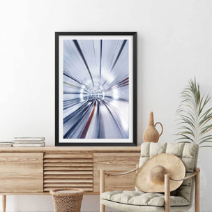 Affiche photo propulsion et supersonique Affiche + cadre en bois - Noir