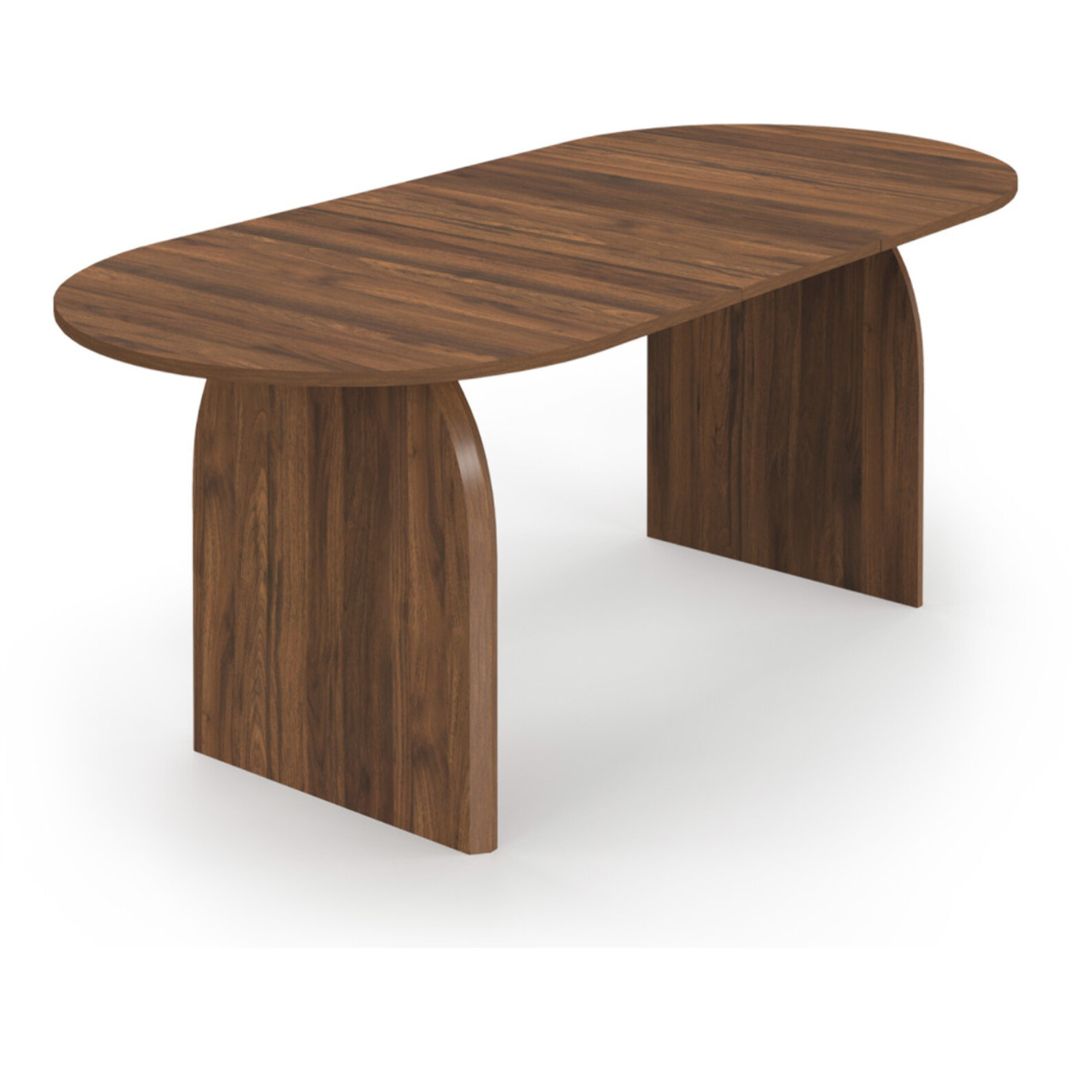 Table à manger extensible Japandi effet bois noyer 160-200cm