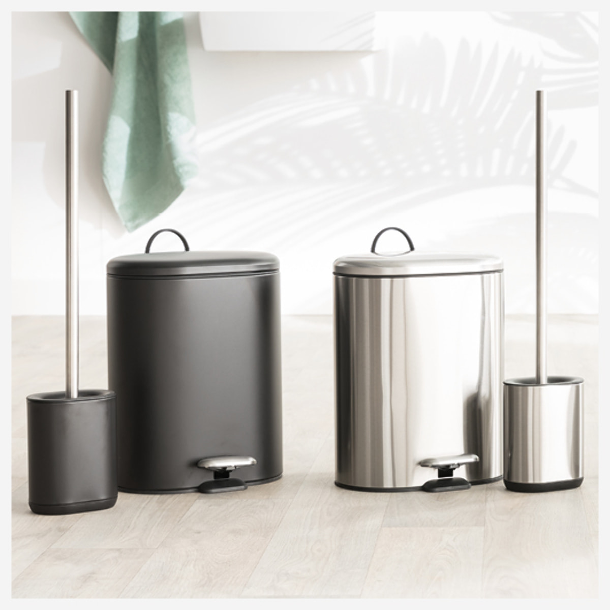 Poubelle Soft close métal 6L Noir Siliflex