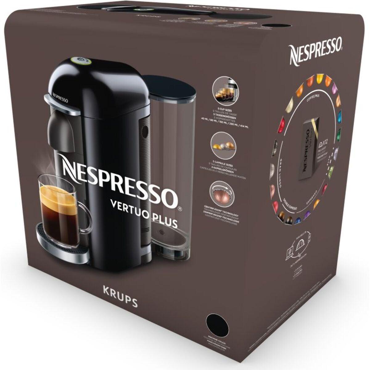 Nespresso KRUPS Vertuo Plus Noir Mat YY3922 FD