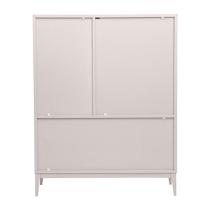 Buffet haut beige laqué mat 2 portes 1 tiroir L90 cm GRAY