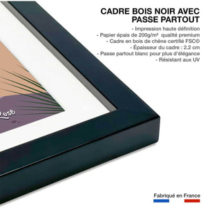 Affiche Perros Guirec Affiche + cadre en bois - Noir