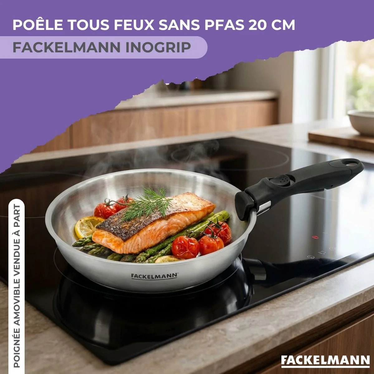 Poêle sans manche Fackelmann InoGrip
