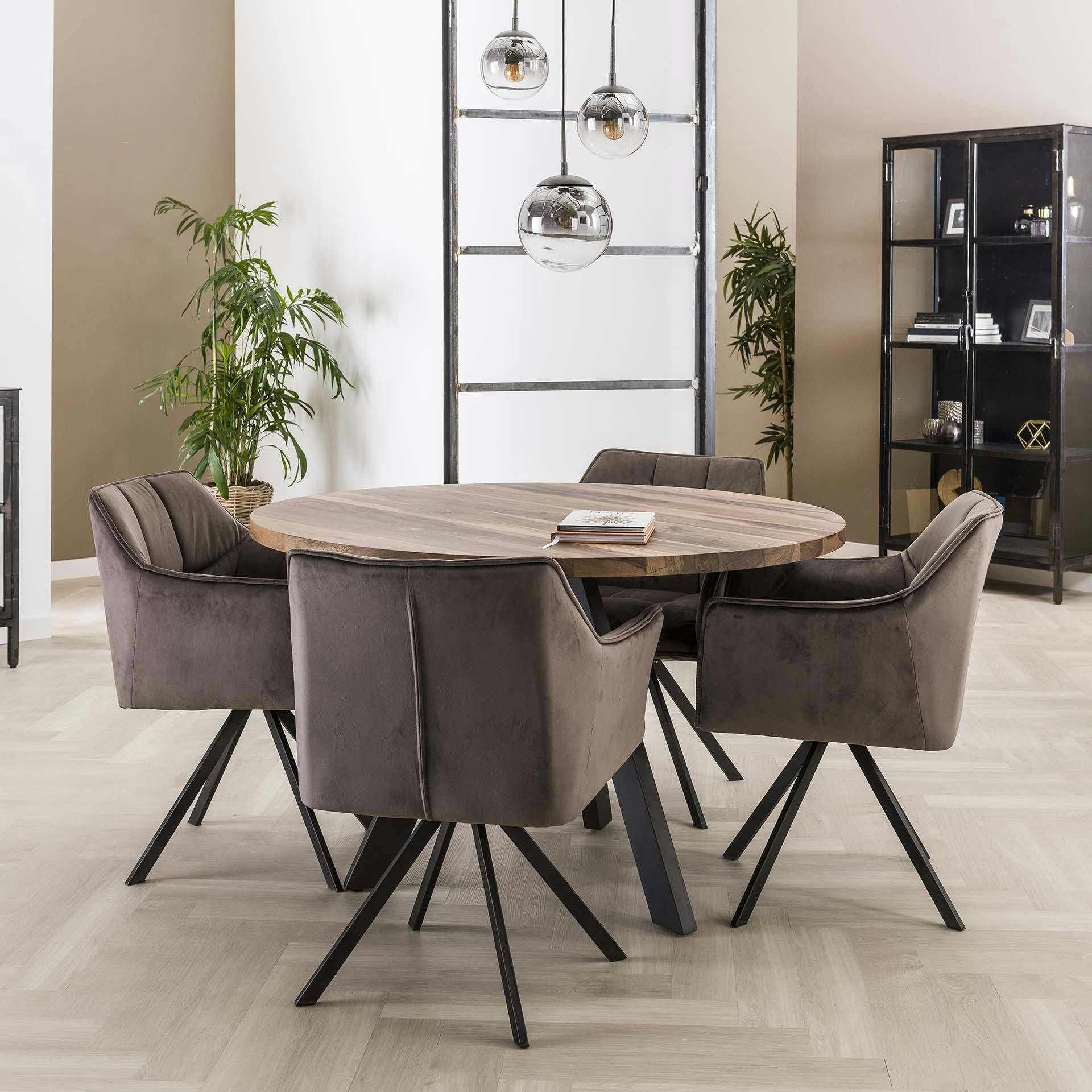 Table ronde en bois 120 cm HALIFAX