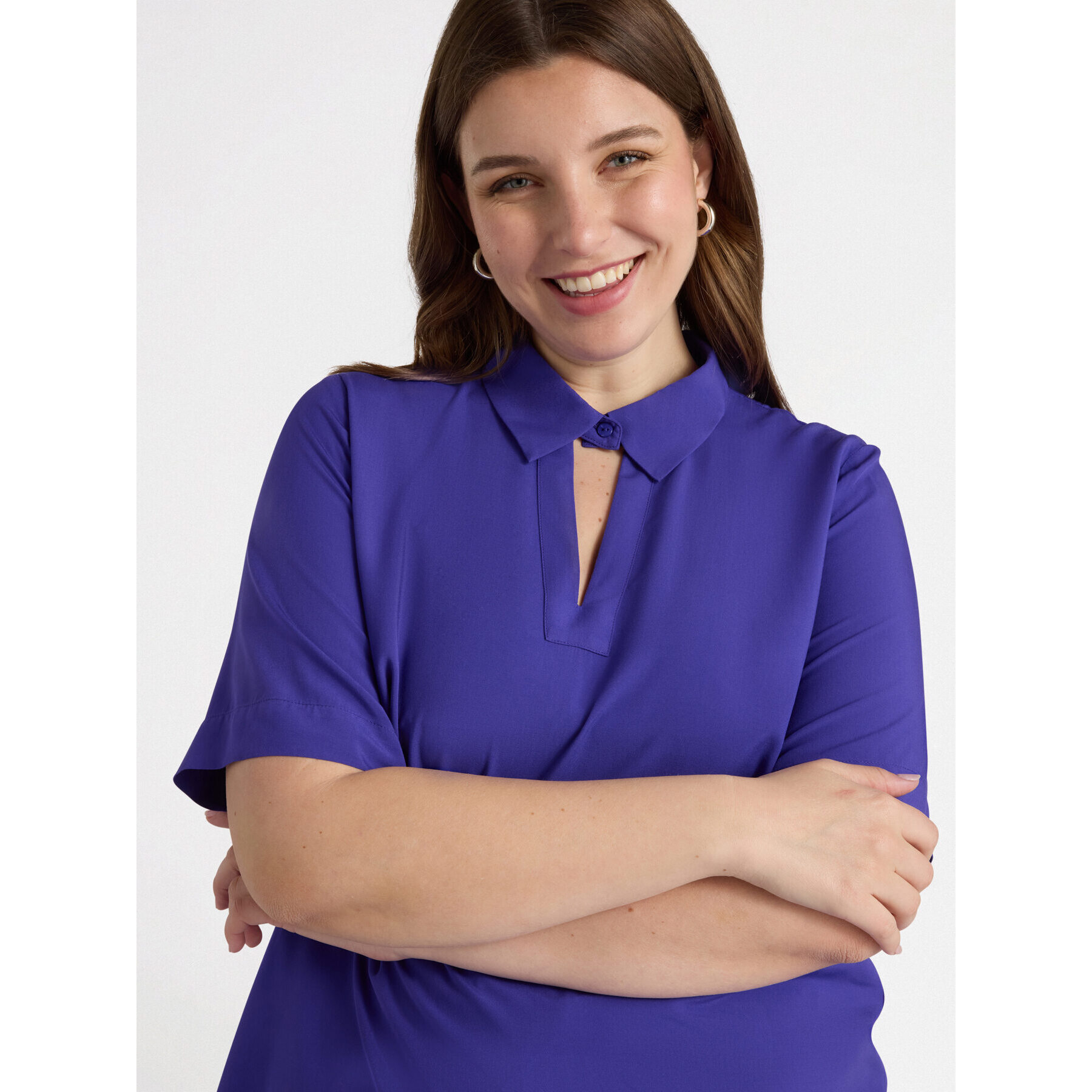 Fiorella Rubino - Blusa boxy de viscosa LENZING™ ECOVERO™ - Violeta