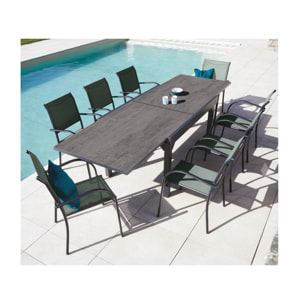 HONFLEUR XL SPC BEZIERS ardoise - Ensemble table et chaises de jardin  - vert sauge