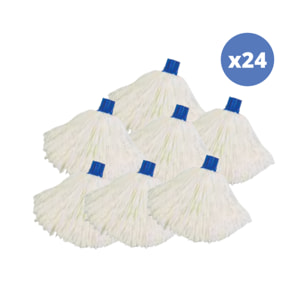 Lot de 24 franges microfibre blanc 150g