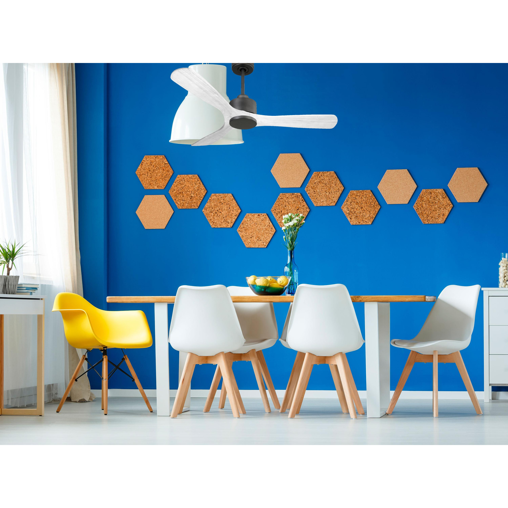 Ventilador de techo Reversible Termostato Wifi Motor DC Techos Inclinados Mando a Distancia Hypersilence Memoria NusaD132C0365206 PURLINE