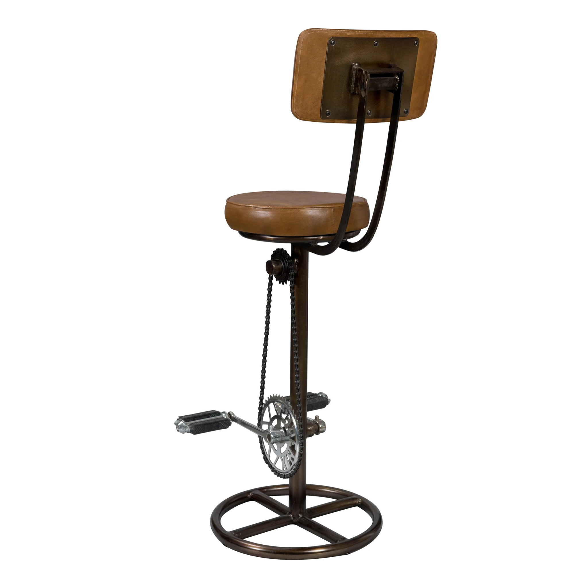 Chaise de bar 76 cm en cuir avec dossier - Phoenix