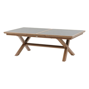 Table de jardin extensible "Axiome" graphite & honey 10 places en aluminium