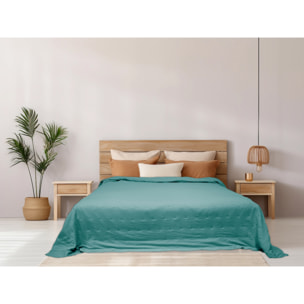 COPRILETTO LETTO SINGOLO PETROLIO MEZZA STAGIONE TINTA UNITA EFFETTO STROPICCIATO