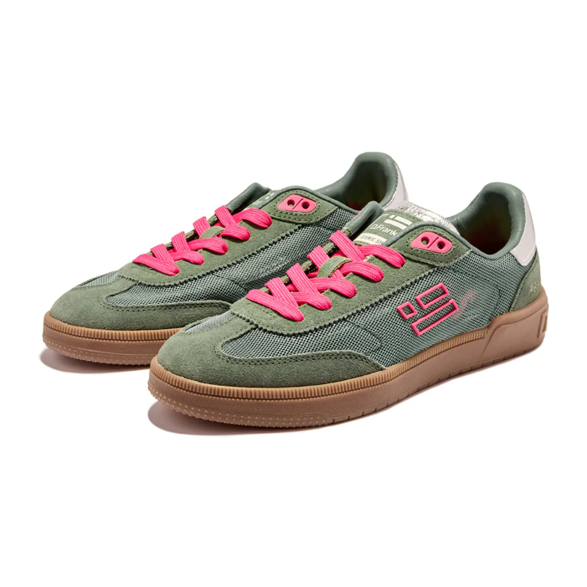Zapatillas de Mujer Rebel Mesh Menta con Detalles en Rosa