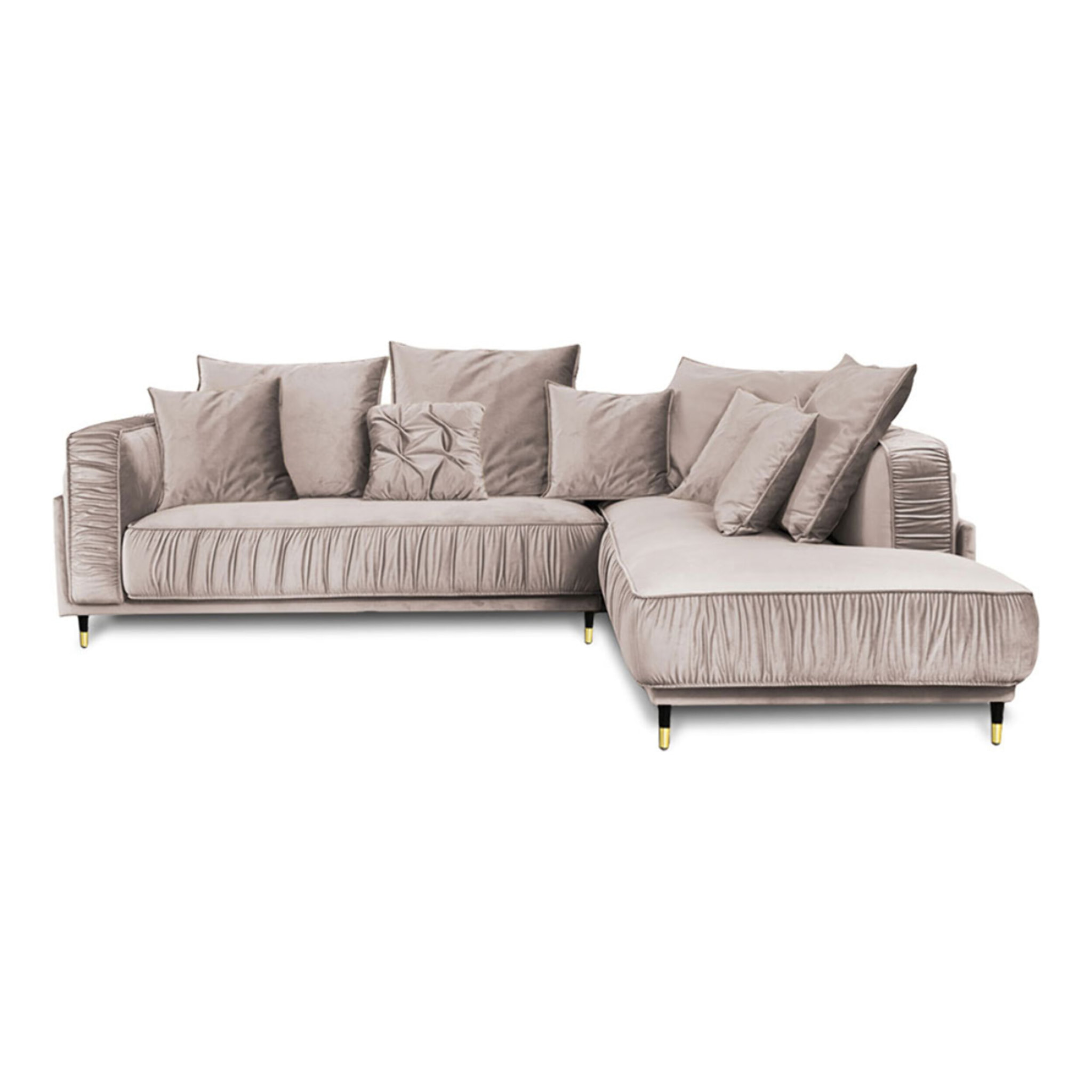 Canapé Velours Angle droit Fiorenzo - 4 Places