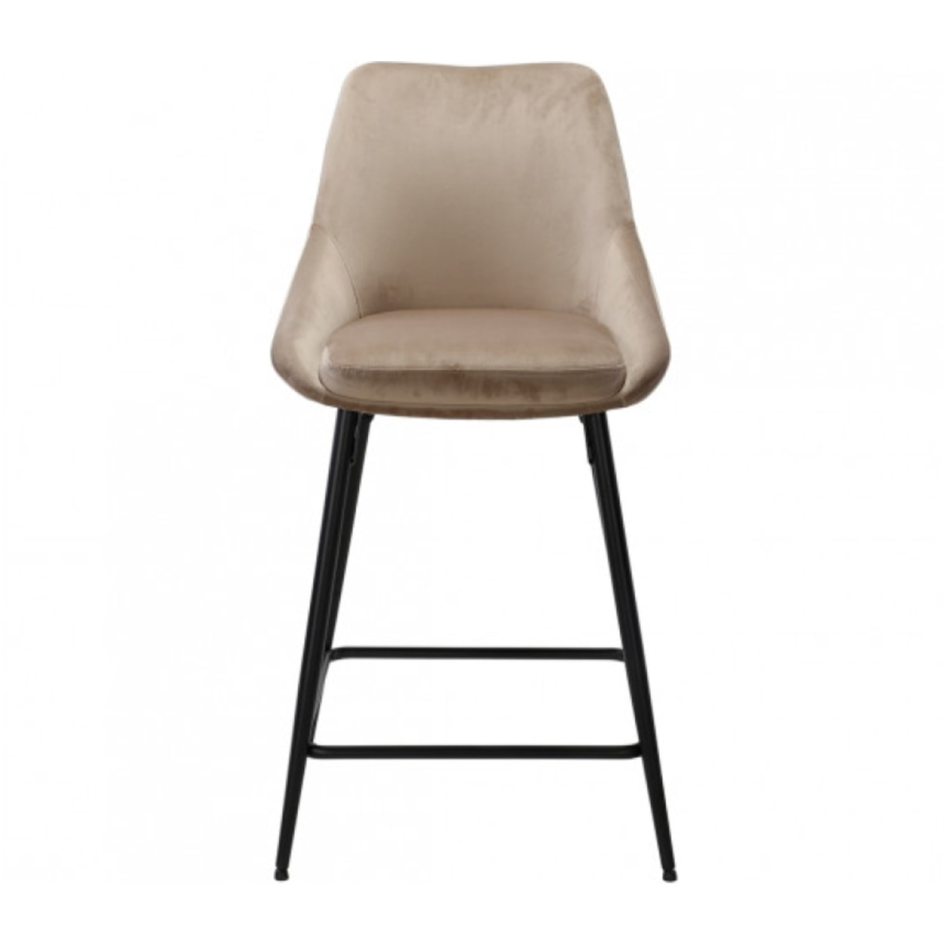 Tabouret de bar en velours avec piètement métal noir - 6 coloris - MONDO