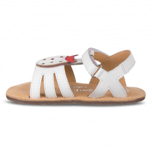 SANDALIA BAREFOOT BLANCA - MARIQUITA EN RELIEVE Y SUELA FLEXIBLE