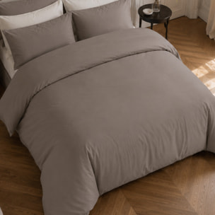 Drap housse 100% percale de coton gris- Finesse