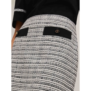 Motivi - Gonna corta in tweed tinto filo - Grigio