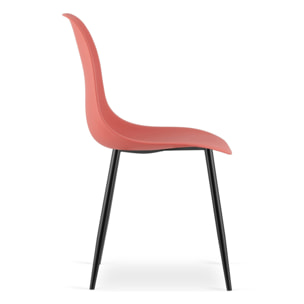 Set di 2 sedie moderne WAT in polipropilene rosso cinabro
