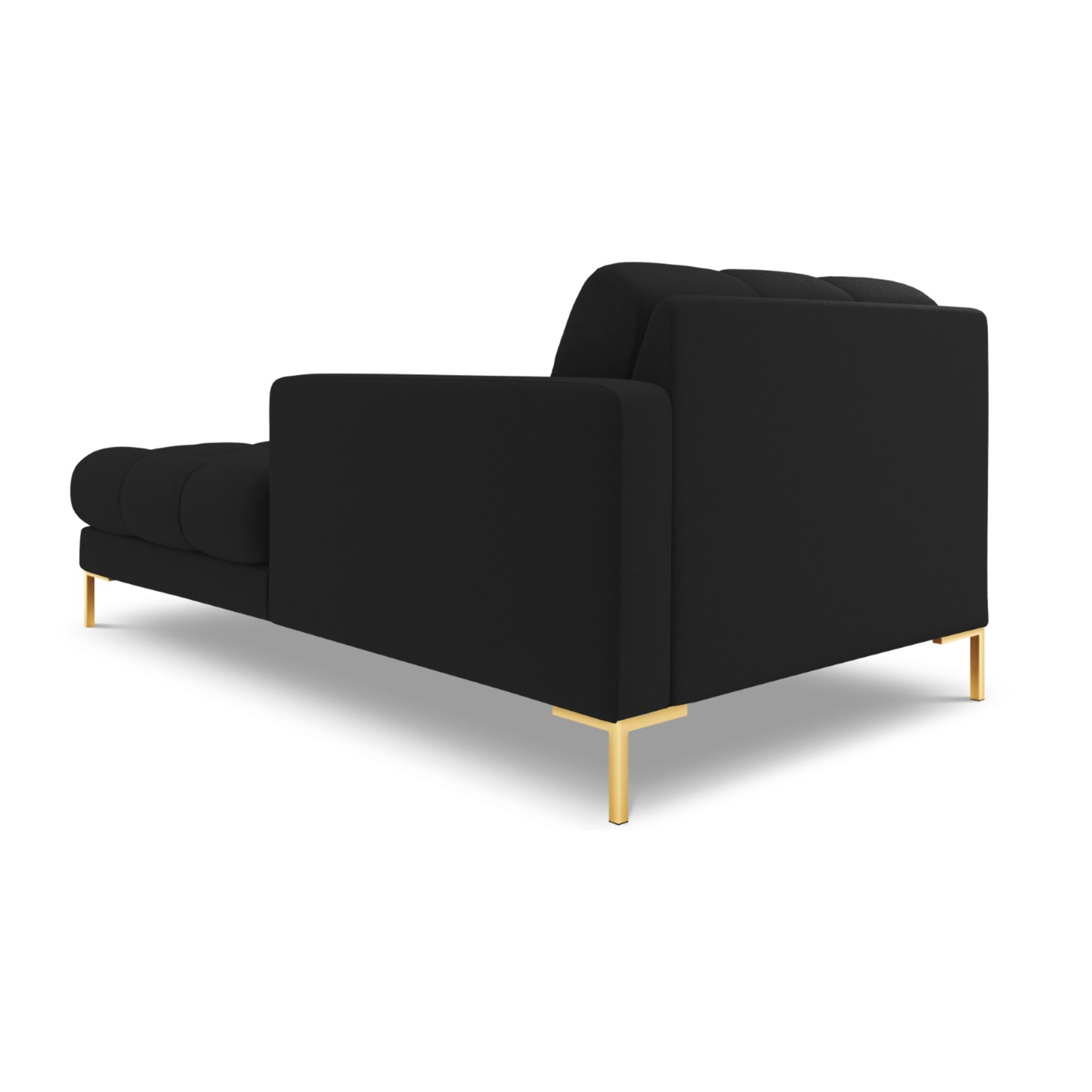 Méridienne droite "Bali" en tissu structurel noir