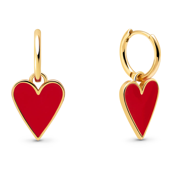 Pendientes Lovely Heart Baño Oro