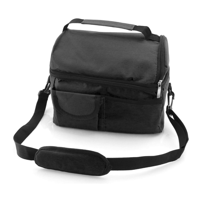 Borsa termica Bemel all-terrain in resistente poliestere 600D con tasche multiple. Interno isotermico in finitura alluminio.