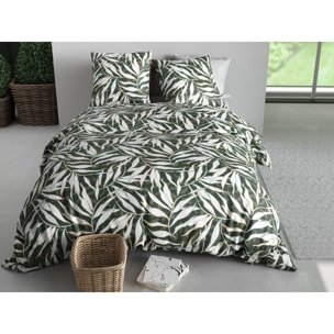 Parure housse de couette imprimée 220x240cm + 2 Taies 100% coton 57fils FILVERDE