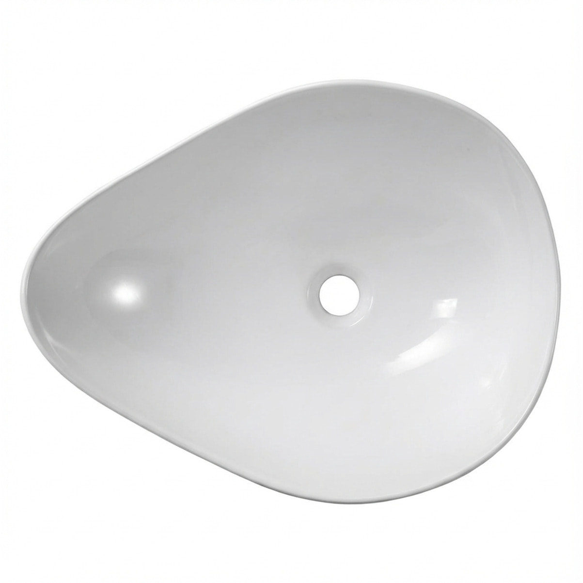 Vasque à poser design asymétrique 50,5 x 38 x 19 cm sans trop-plein blanc brillant PixL (CEPX5038)