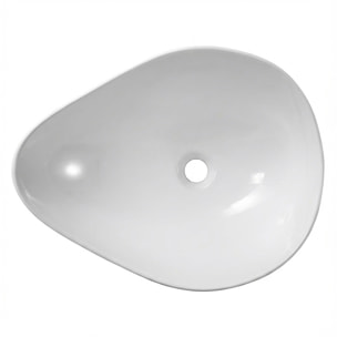 Vasque à poser design asymétrique 50,5 x 38 x 19 cm sans trop-plein blanc brillant PixL (CEPX5038)