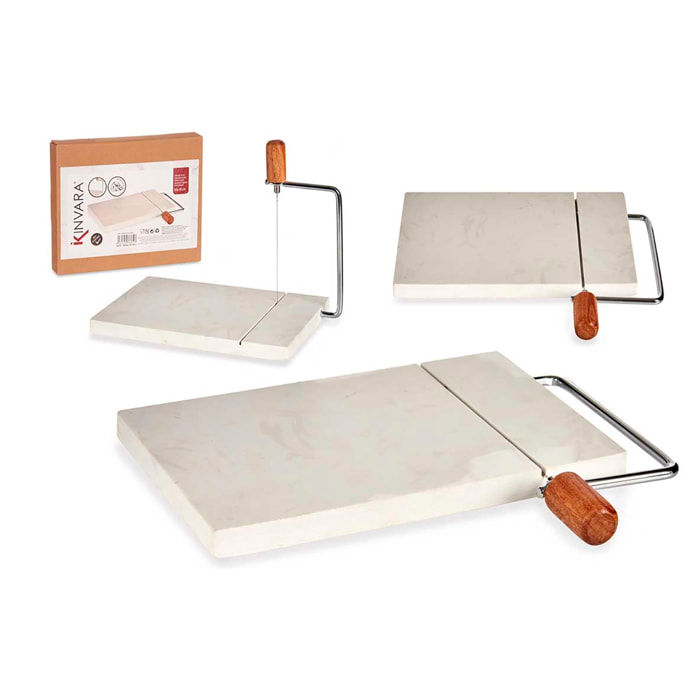 DAM TAGLIERE PER FORMAGGIO IN MARMO BIANCO 21x24x2,5 Cm. Colore bianco