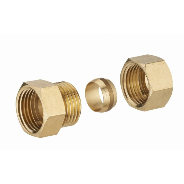 Raccord laiton bicone femelle F1/2' (15x21) pour tube cuivre NOYON & THIEBAULT - Ø 16 mm - 413-1516L1