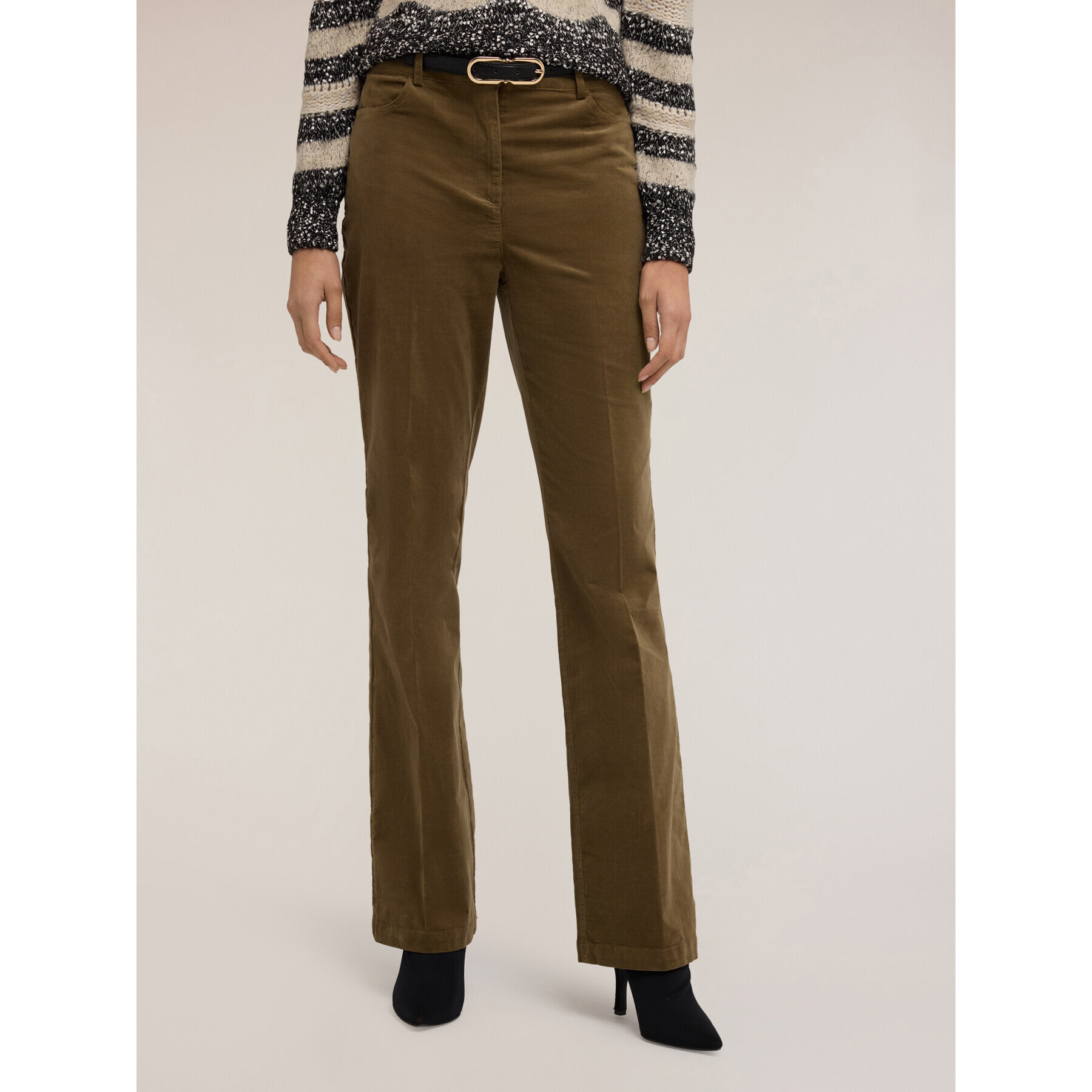 Motivi - Pantalones acampanados de pana - Verde militare