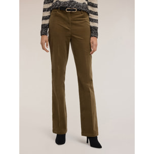 Motivi - Pantalones acampanados de pana - Verde militare