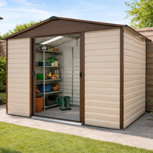 Abri de jardin métal Yardmaster 5,3 m² + kit d'ancrage