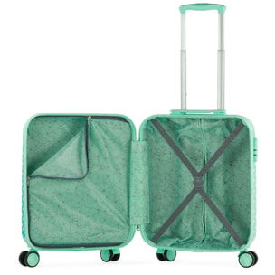 Juego Maleta De Viaje Infantil Juvenil Pequeña Con Neceser Viaje Rígido. Cabina Avión Rígida Y Ligera Con 4 Ruedas Para Niña Niño. Equipaje De Mano 55X40x20 702450B