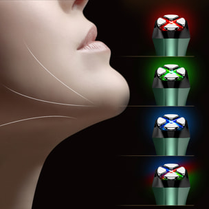 Dispositivo di bellezza con RF, VR, EMS e luci LED.