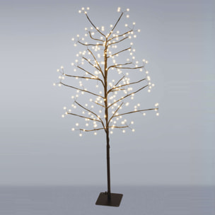 árbol con 240 luces led blanco cálido de 120cm de altura en color marrón