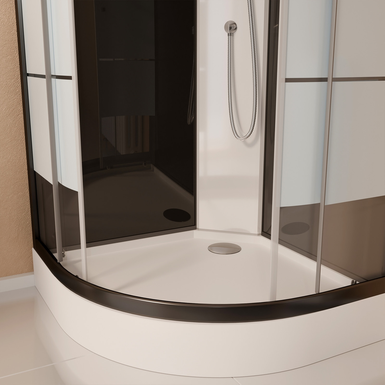 Cabine de douche SIMPLY STRIPE LOCKED 1/4 de cercle