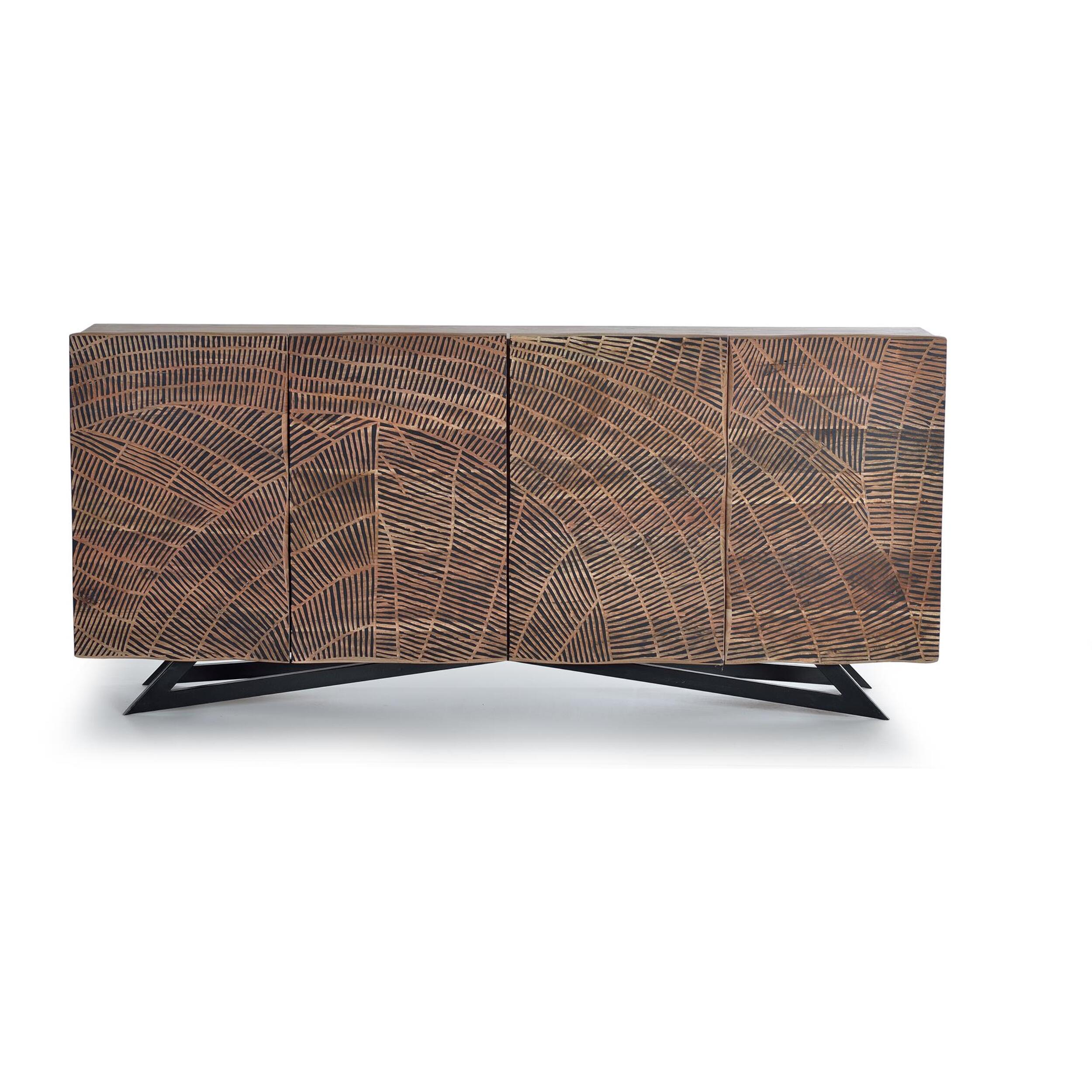 Aparador - madera de acacia y metal - 90x200x40cm